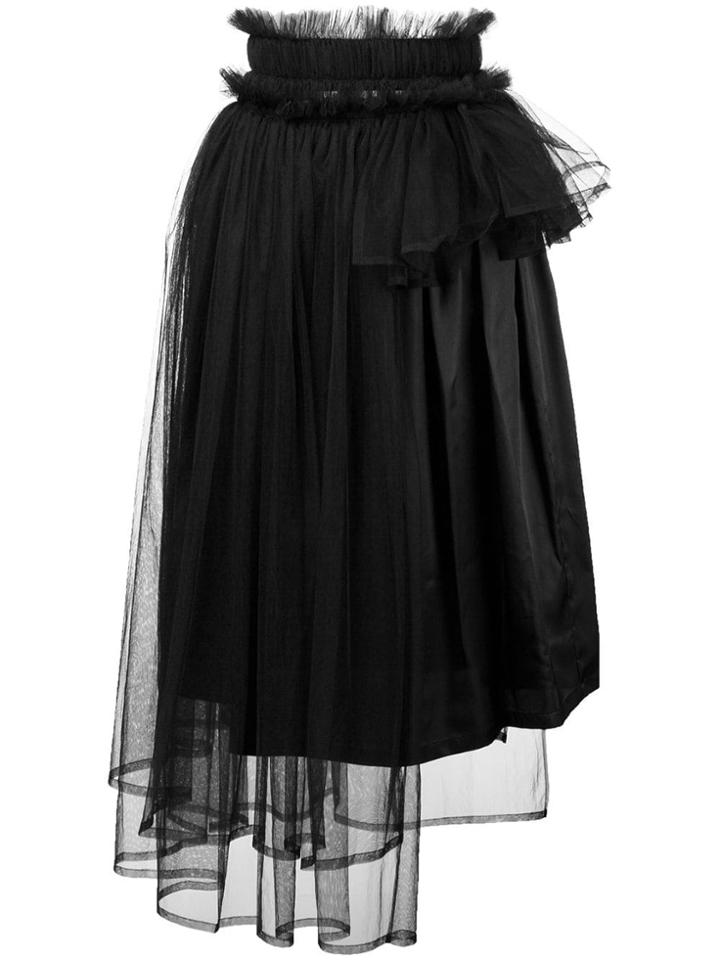 Comme Des Garçons Noir Kei Ninomiya Flared Asymmetric Skirt - Black