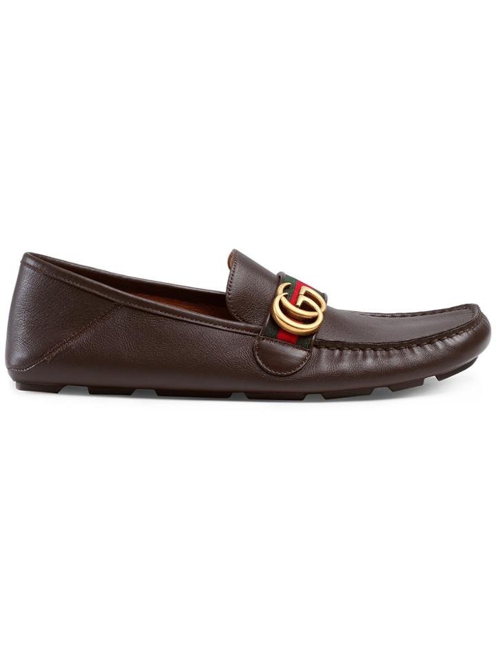 Gucci Loafers With Web - Brown