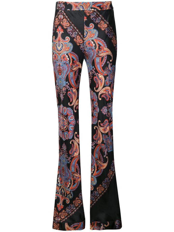 Chloé Tailored Flared Paisley Trousers - Black