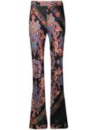 Chloé Tailored Flared Paisley Trousers - Black