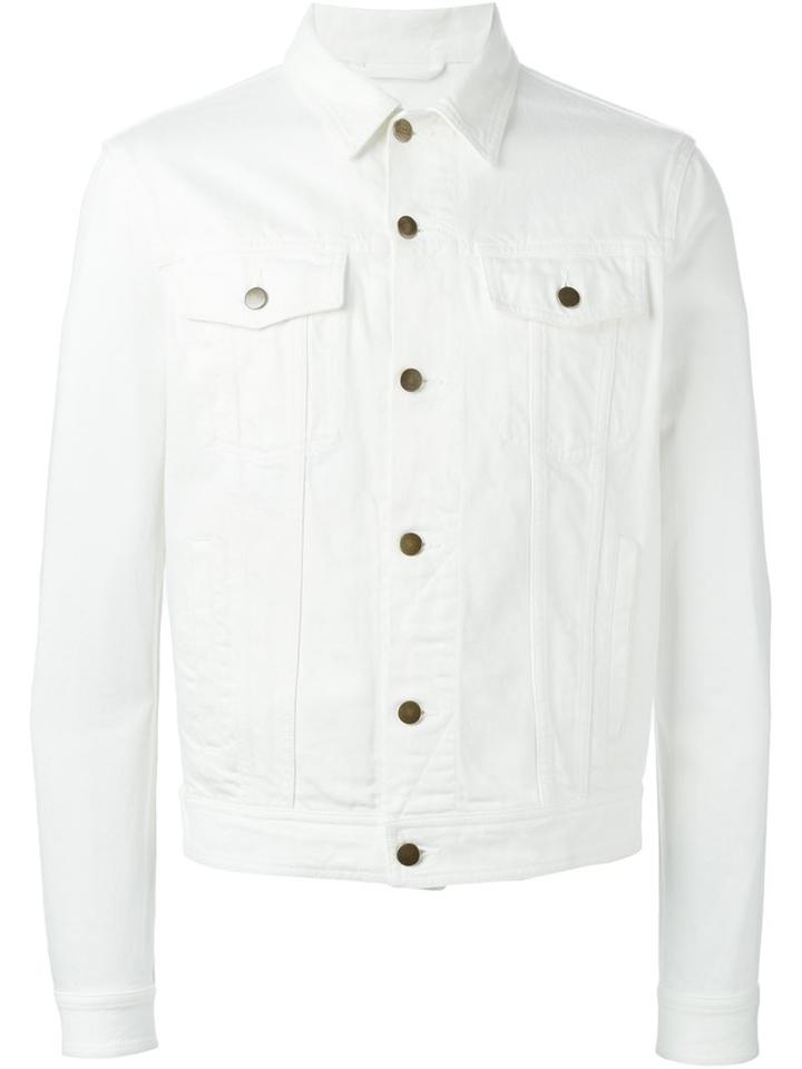 Ami Alexandre Mattiussi Denim Jacket, Men's, Size: Medium, White, Cotton