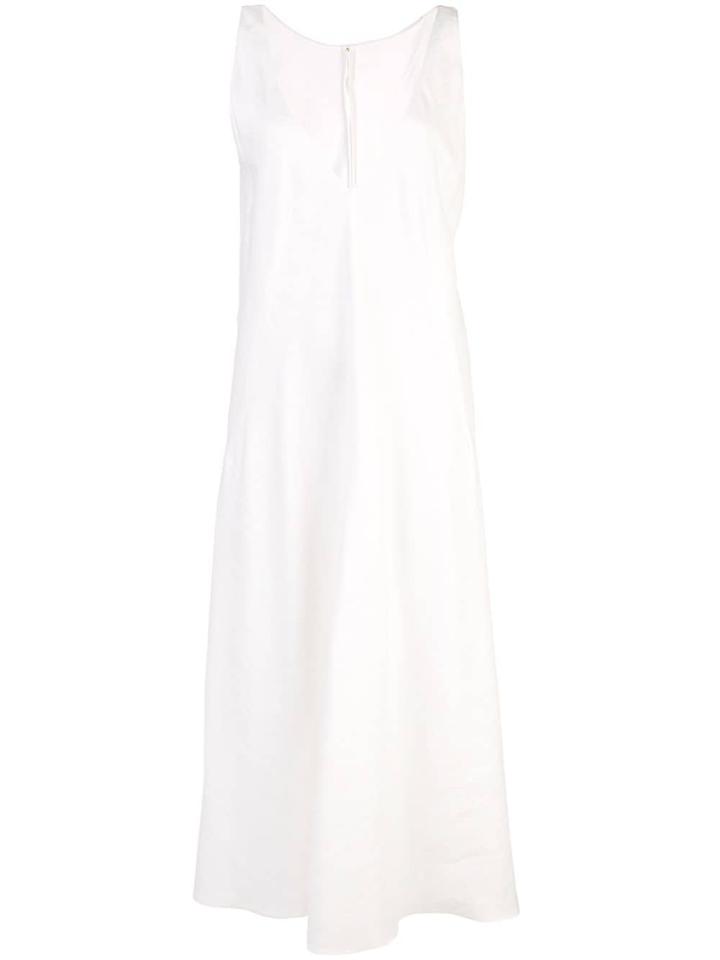 Peter Cohen Deep V-neck Dress - White