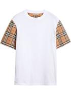 Burberry Oversized Check-sleeve T-shirt - White