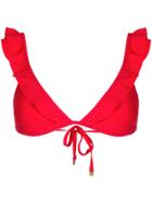 Tory Burch Frill Detail Bikini Top - Red