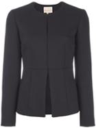 Erika Cavallini Collarless Fitted Jacket, Women's, Size: 40, Black, Polyester/spandex/elastane/acetate