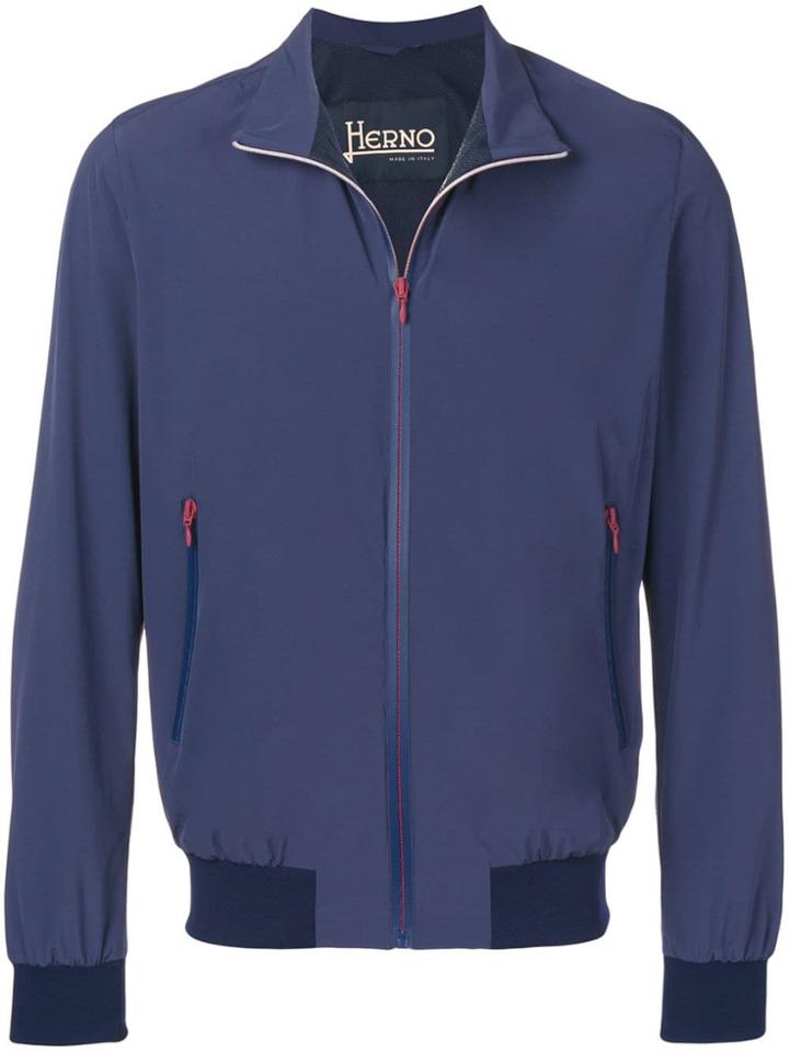 Herno Zip Front Bomber Jacket - Blue
