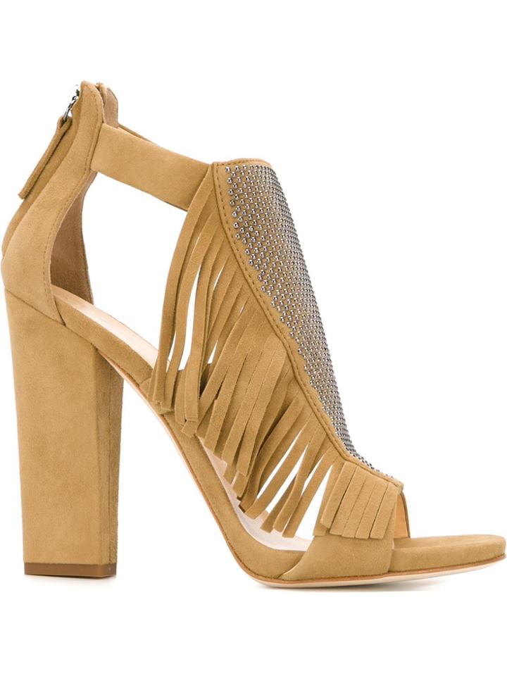 Giuseppe Zanotti Design 'alabama' Fringed Sandals - Nude & Neutrals