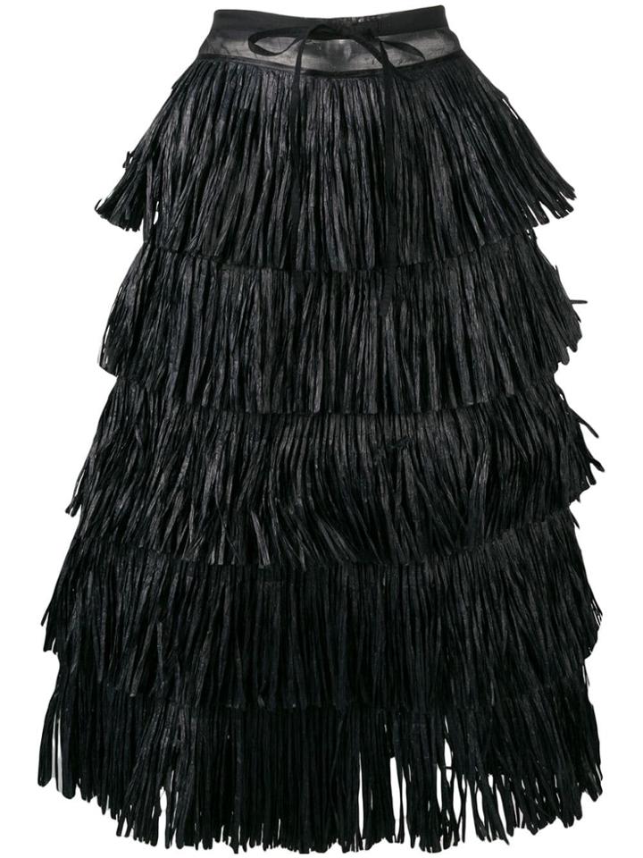 Sara Lanzi Layered Midi Skirt - Black