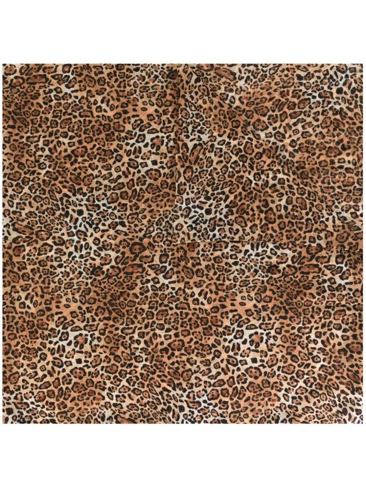Saint Laurent Leopard Print Scarf - Brown