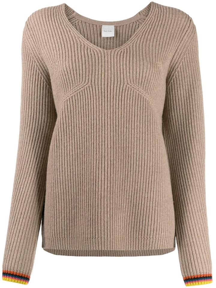 Paul Smith Ribbed Style Jumper - Neutrals