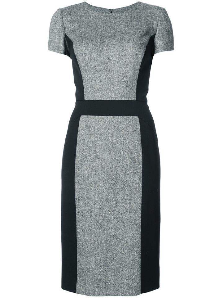 Carolina Herrera Fitted Colour-block Midi Dress - Grey