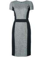 Carolina Herrera Fitted Colour-block Midi Dress - Grey