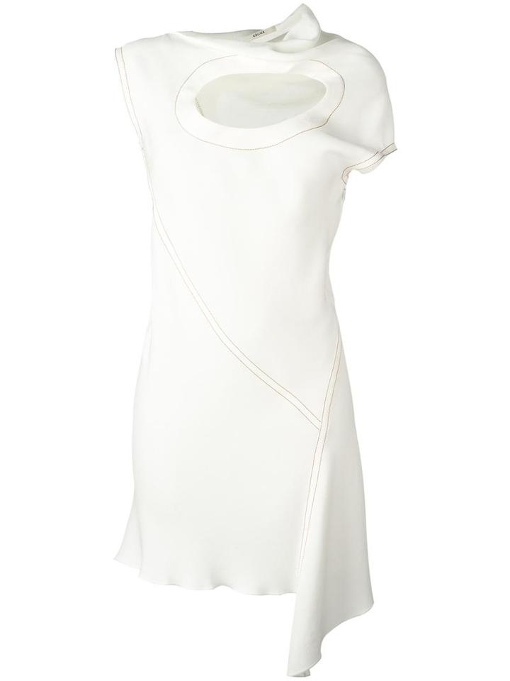 Céline Asymmetric Dress, Women's, Size: 38, White, Viscose