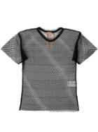 No21 Lace T-shirt, Women's, Size: 38, Black, Polyester/cork