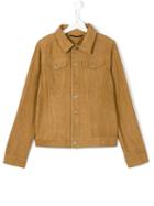 Dondup Kids Buttoned Leather Jacket, Boy's, Size: 14 Yrs, Brown