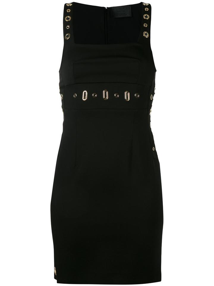 Philipp Plein - Eyelet Mini Dress - Women - Polyamide/spandex/elastane/viscose - M, Black, Polyamide/spandex/elastane/viscose