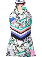 Roberto Cavalli Animal Print Sleeveless Top - White