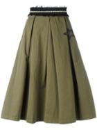 History Repeats - Frayed Waistband Skirt - Women - Cotton/spandex/elastane - 40, Women's, Green, Cotton/spandex/elastane
