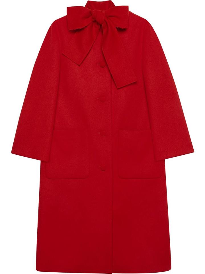Gucci Wool Coat With Self-tie - Red