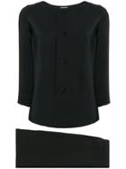 William Vintage 1963 Collarless Skirt Suit - Black