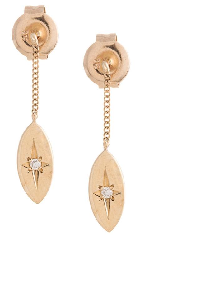 Natalie Marie 9kt Yellow Gold Willow Drop Earrings