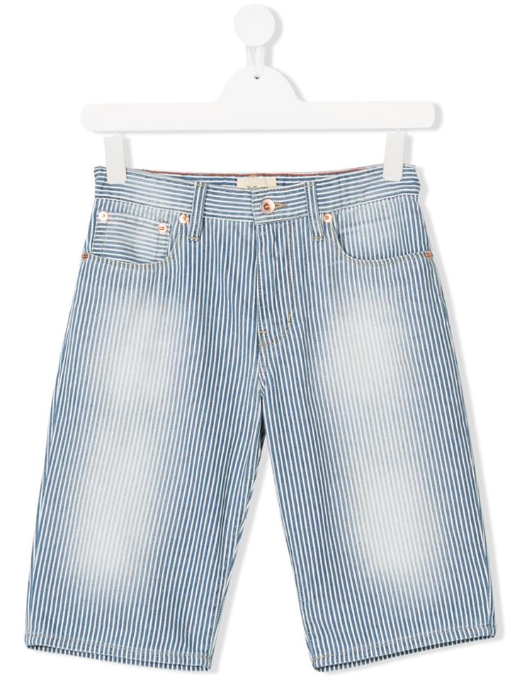 Bellerose Kids Striped Bermuda Shorts - Blue