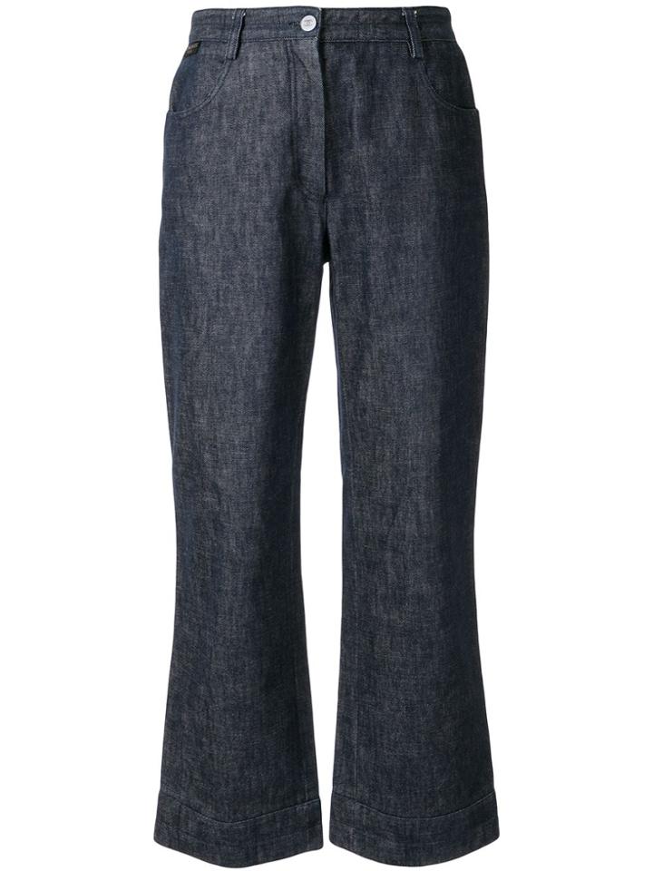 Chanel Pre-owned 1999 Flared Cropped Jeans - Blue