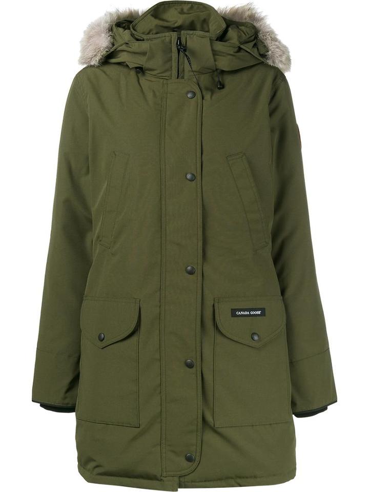 Canada Goose Fur Trimmed Parka, Women's, Size: Medium, Green, Cotton/feather Down/nylon/coyote Fur