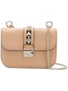 Valentino - Small Valentino Garavani Glam Lock Shoulder Bag - Women - Leather/metal - One Size, Nude/neutrals, Leather/metal