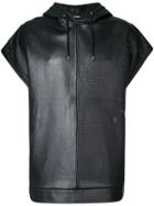 Les Hommes Oversized Sleeveless Hoodie - Black