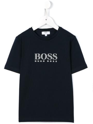 Boss Kids Logo Print T-shirt, Boy's, Size: 8 Yrs, Black
