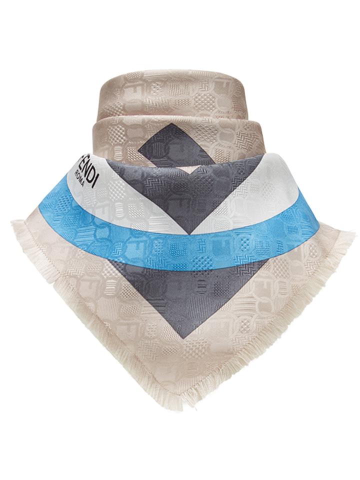 Fendi Geometric Logo Scarf - Nude & Neutrals