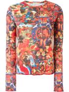 Jean Paul Gaultier Vintage Digital Print Top, Women's, Size: Small, Red