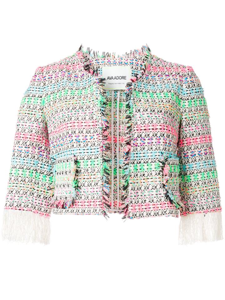 Ava Adore Cropped Tweed Jacket - Multicolour