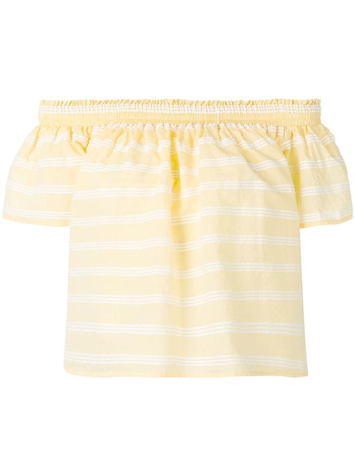 Roberto Collina Striped Bardot Top - Yellow