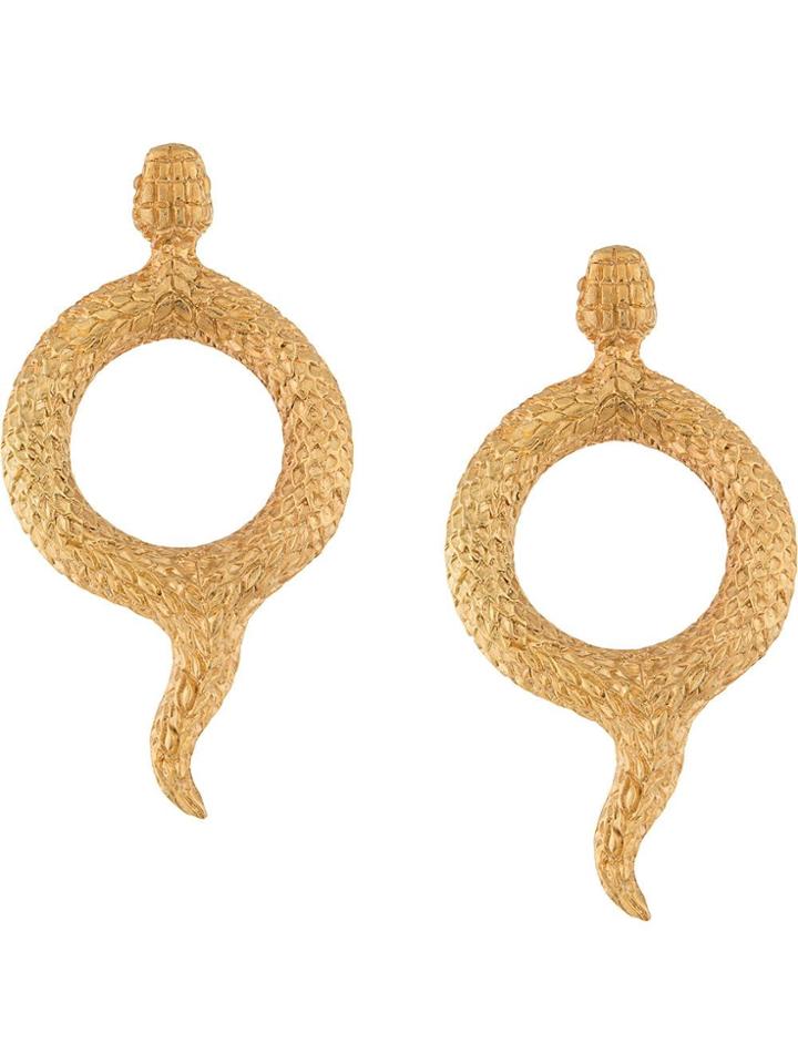 Natia X Lako Round Snake Earrings - Gold