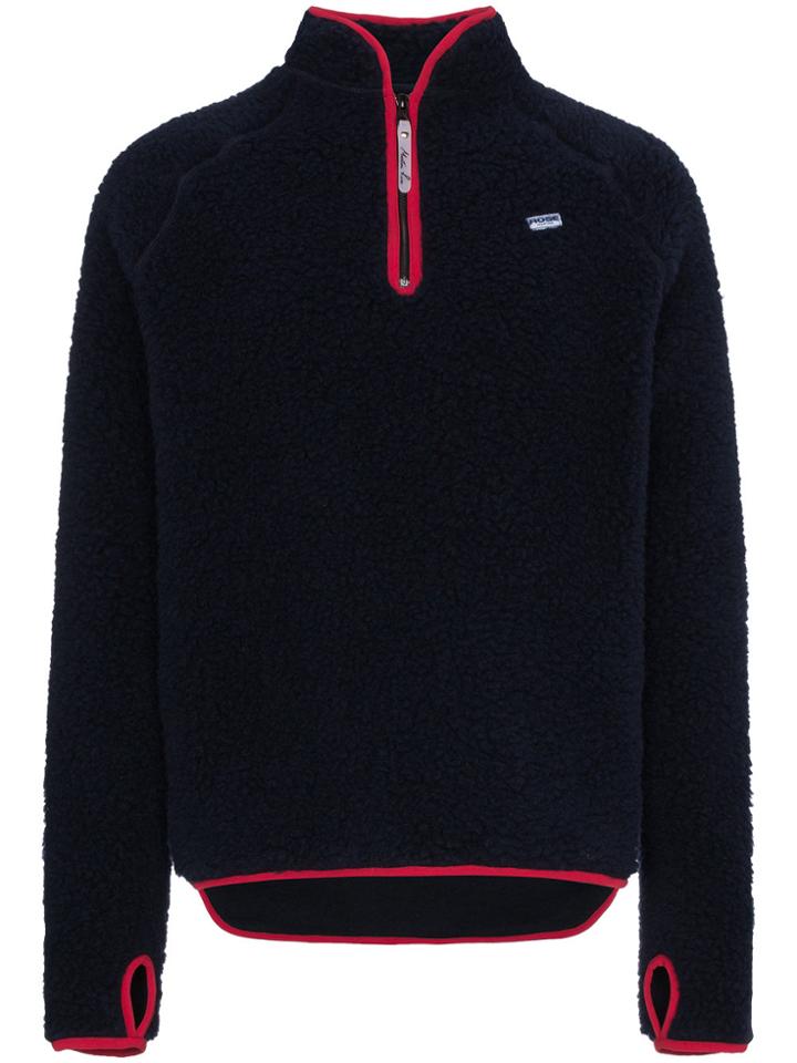 Martine Rose Half Zip Logo Fleece Jacket - Blue