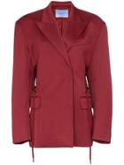 Mugler Mug Clrd Ls Jckt Blzr W Shldr - Red
