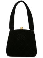 Chanel Vintage Chanel Quilted Cc Hand Bag - Black