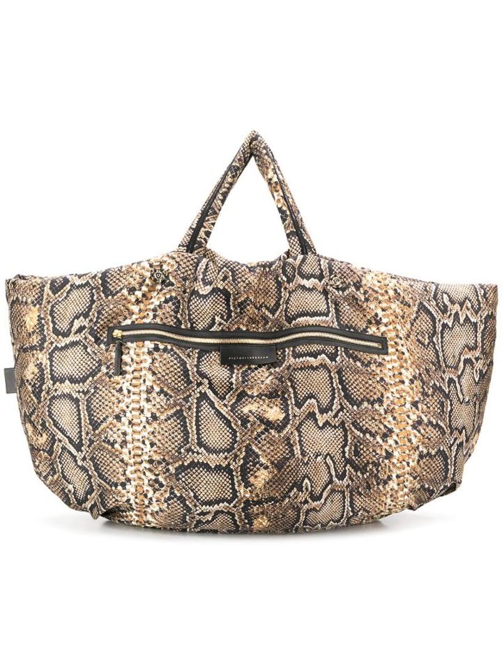 Victoria Beckham Python Print Shopper Bag - Neutrals