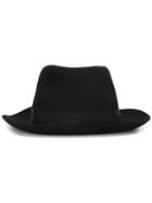 Borsalino Classic Fedora Hat, Men's, Size: 59, Black, Rabbit Fur Felt