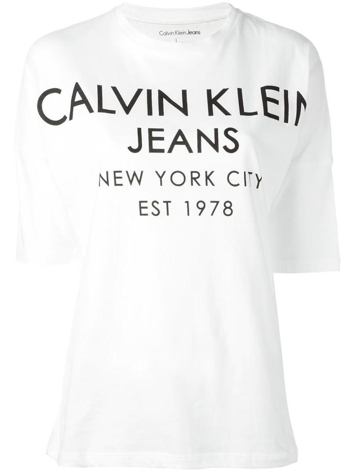 Calvin Klein Jeans - Logo Print T-shirt - Women - Cotton - Xs, White, Cotton