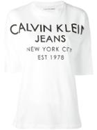 Calvin Klein Jeans - Logo Print T-shirt - Women - Cotton - Xs, White, Cotton