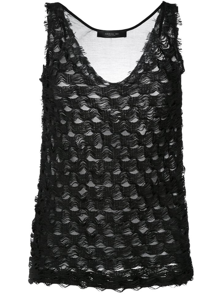 Federica Tosi Textured Tank - Black