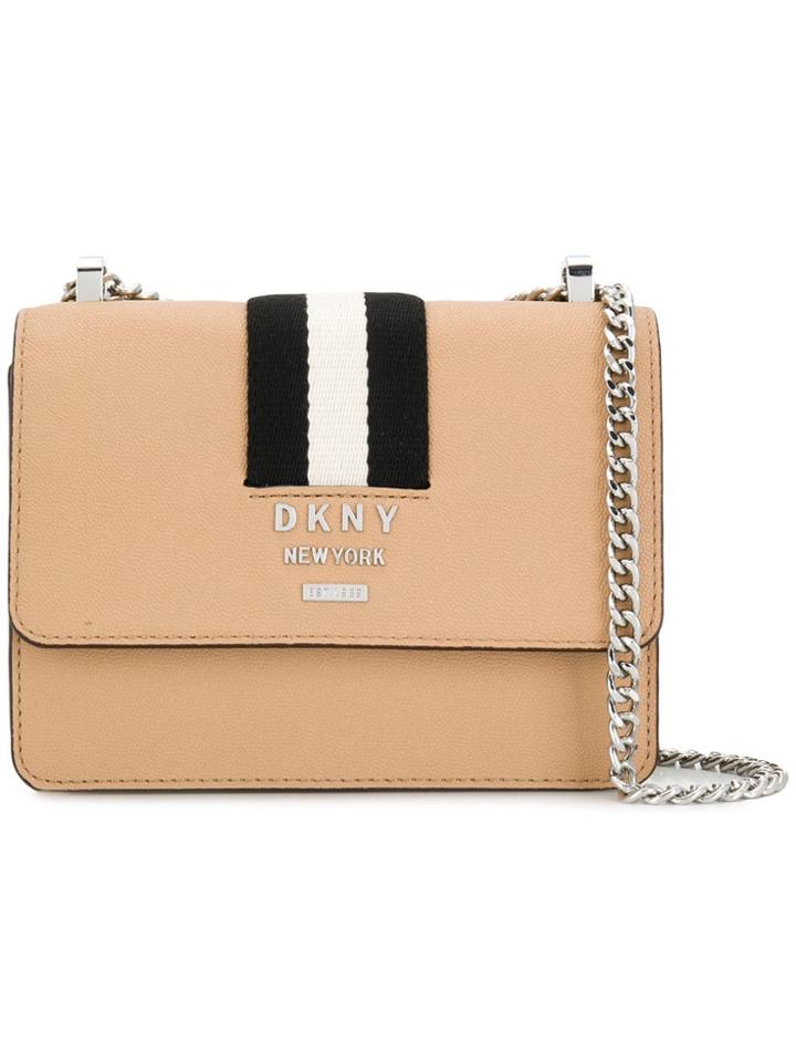 Dkny Logo Plaque Crossbody Bag - Neutrals
