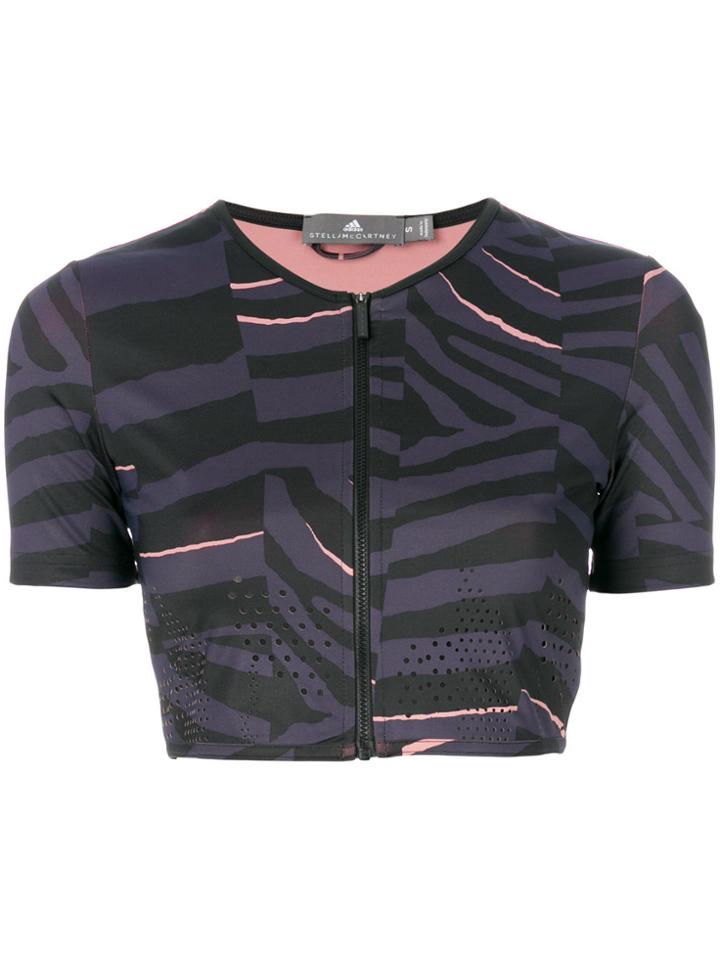 Adidas By Stella Mccartney Zipped Cropped Top - Black