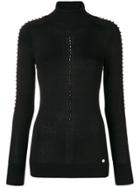 Versace Collection Turtle-neck Studded Sweater - Black