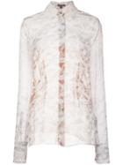Sophie Theallet Sheer Marble Effect Blouse, Women's, Size: 6, Nude/neutrals, Silk