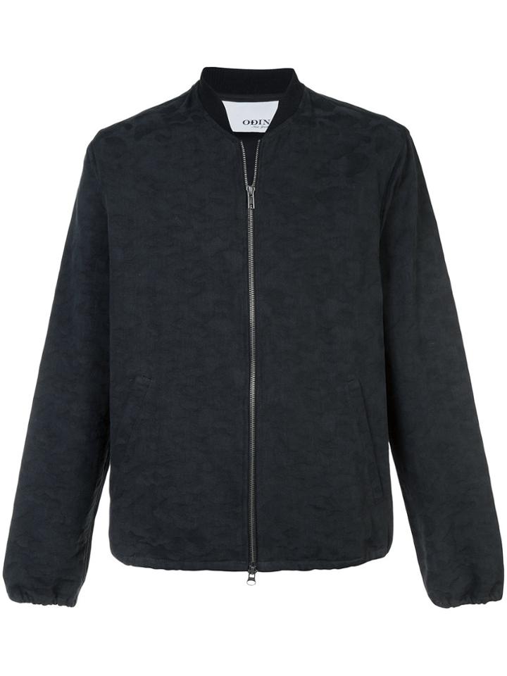 Odin Tonal Camouflage Print Bomber Jacket - Black