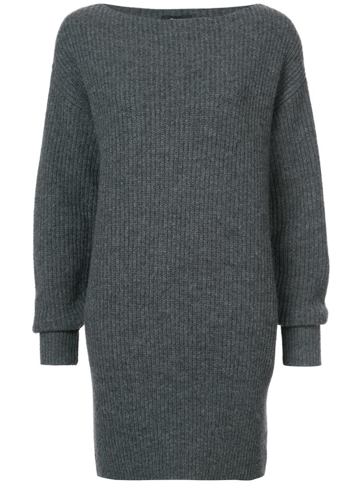 Theory Knitted Sweater Dress - Grey